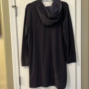 Pure Jill tunic dress with hood, blue-grey, large